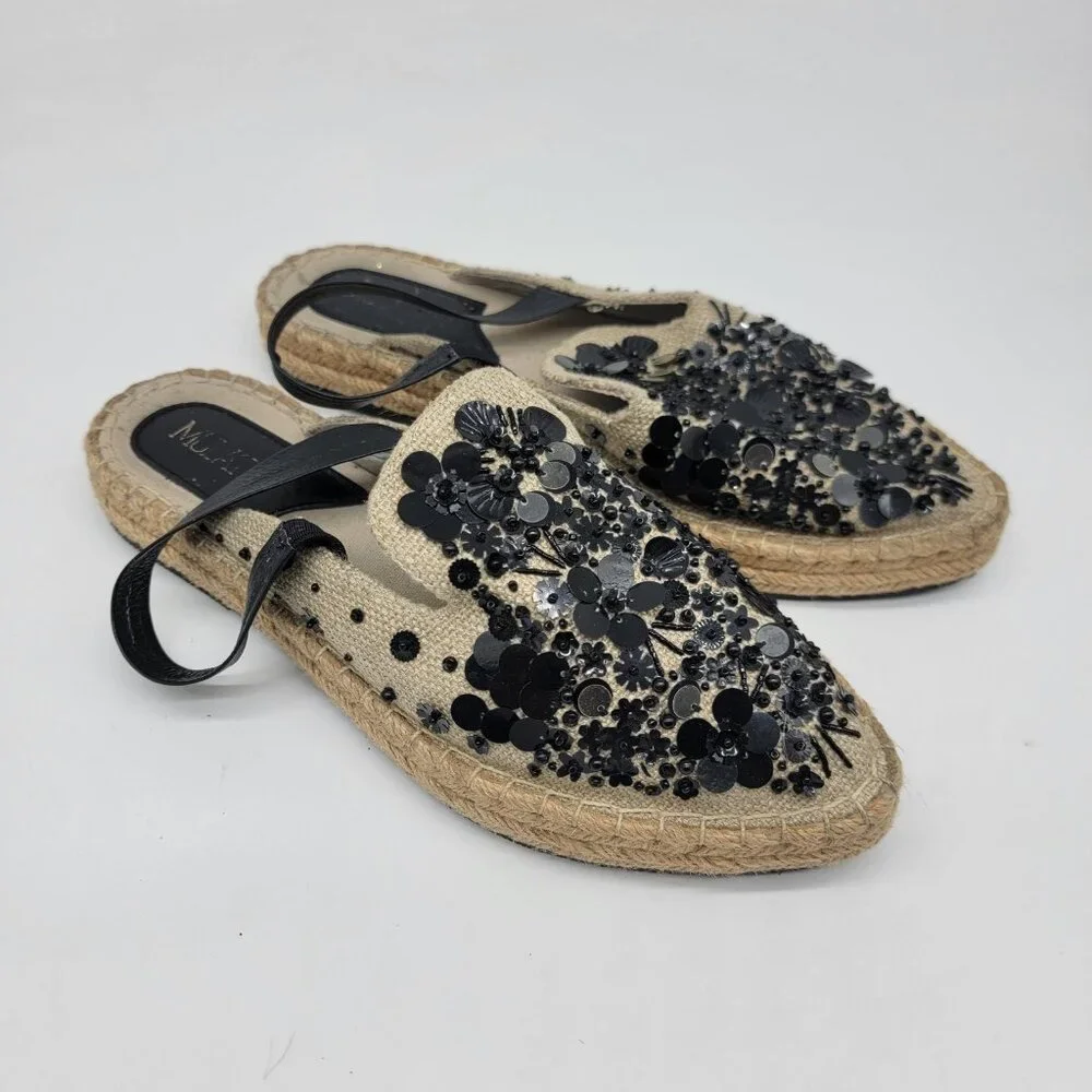 Mulatt Womens Espadrille Sandals Appliques Made In Colombia Sz 8.5‎